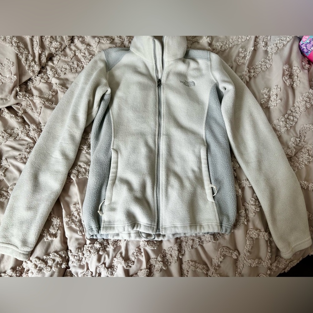 **North Face Sweater - White & Grey - Size XS (Fits Like Small)**